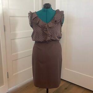 Loft Polka dot and ruffles dress